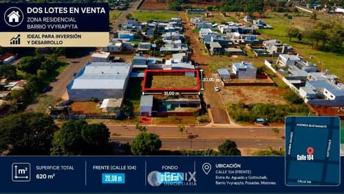 Tf889 terreno 620m2 b yvyra pyta calle 104 4749