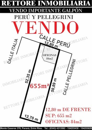 Vendo importante galpon con local comercial zona centrica ubicado en calle peru y pellegrini a solo una cuadra de la peatonal san martin excelente propiedad con gran potencial comercial