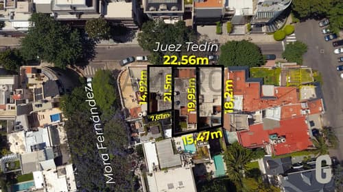 Venta terreno unico triple frente 23 m2 juez tedin y mora fernandez palermo chico barrio parque