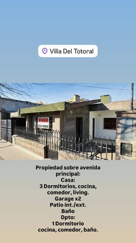 Casa en villa del totoral