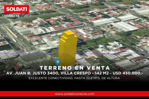 Terreno en venta juan b justo al 3400 villa crespo