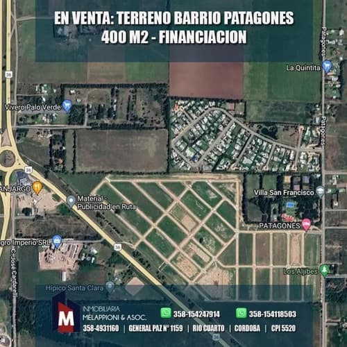 Venta lote barrio patagones rio cuarto