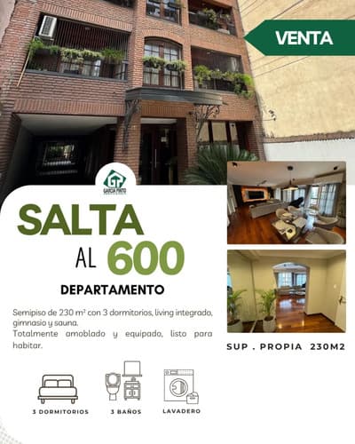 Exclusivo piso en calle salta al 600
