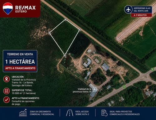 Terreno 133 hectareas oportunidad unica lb en Santiago del Estero