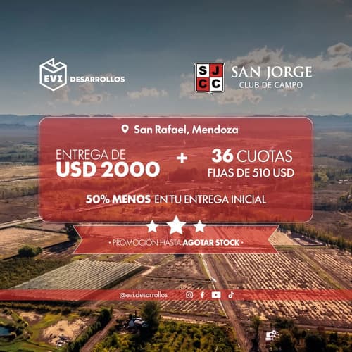 Lote en san rafael loteo san jorge club de campo lotes desde 1000 m2