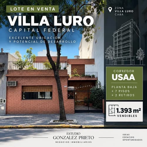 Oportunidad lote unico en villa luro usaa permuta consultar